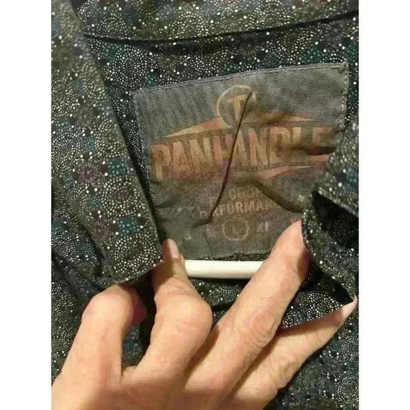 Panhandle Tuf Cooper Mens L Shirt Long Sleeve Button-Down Multicolor Blue Black - Picture 2 of 10